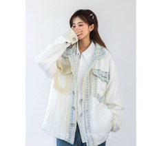 AZLAN 박시한 블루매칭 색상 트위드재킷 간지나는 봄 고급스런 트위드자켓