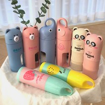 휴대용 여행용 어린이집 칫솔 치약 통 케이스 모음, 베어 치솔통 아이보리