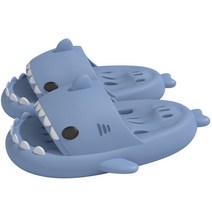 로렘 푹신한 4cm 상어 물빠짐 슬리퍼 욕실화 남녀공용, 블루, 1개