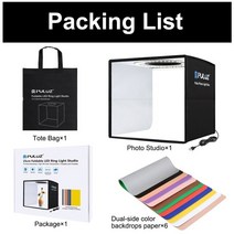 PULUZ 25CM 접이식 휴대용 링 라이트 사진 조명 스튜디오 촬영 텐트 상자 2 색 배경 X, studio box, 01 Black