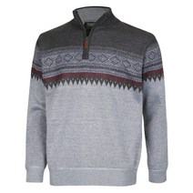 [파파브로] 남자 겨울 부드러운 기모 안감 보온 반집업 니트 LM-KNK-13-그레이