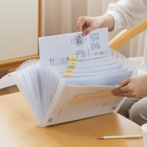 아코디언 A4 핸드북 서류정리 파일철 악보파일 학생 레포트 인덱스 문서 포켓 케이스 부동산계약서, 아코디언 핸드북A4(단추형) 레드