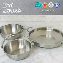 호야리빙 가정용 식당용 인덕션(IH) 스텐 샤브샤브 곱창전골 낙지 감자탕 냄비, 샤브샤브 24cm