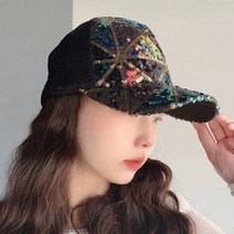 스팽글 큐빅 반짝이 캐주얼 연예인 커플 모자 썬캡 볼캡