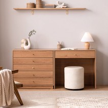 [2만원 즉시할인][스칸디아]알토 디자인 5단 서랍장+수납 화장대 세트(E0등급), 오크