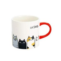 머그컵 고양이 3형제 고양이머그컵 커피잔 고양이무늬 머그 ki097a 행진, 발돋움
