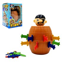 미니 해적룰렛 복불복 보드게임 후크 룰렛게임 칼꽂기 게임 어린이집 유치원 단체놀이 선물, 혼합색상