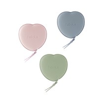 BAILEMO 마카롱 가죽 케이스 휴대용 피팅 양면 미니 줄자 3개입, 하트 1세트