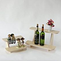 리빙원디자인 자작나무 다용도 2단 원목선반 정리대 진열대 받침대, 낮은 소 사이즈