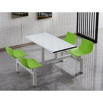 4인테이블 일체형 식탁 의자 4인용 회사 병원 휴게소 벤치, K