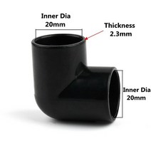 농업용 호스 양수기 고무 농약 관수자재 1PC 밖으로 직경 20-50mm 검은 PVC 파이프 길이 50cm 농업 정원 관, 06 PVC elbow 20mm_01 50CM