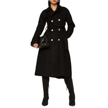 Adam Lippes Collective RTR Design 블랙 울 코트 블랙.