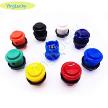 아케이드 버튼 짧은 오목 미국 Happ 푸시 레트로 게임기 부품 28mm 장착 구멍 10 개, 06 10pcs  blue