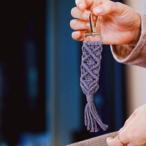 가배리본 와드 태슬 마크라메 키링_DIYSET 키홀더만들기 [레시피포함 동영상], 그레이