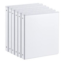 2.5cm(1인치) 3링 바인더 내부 포켓 2개 기본 미국 레터 사이즈 21.6 x 27.9cm(8.5 11인치) 용지 보관 - 사무실 가정 및 학교용으로 사용할 수 있는 내, White