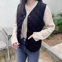 티데일리 여성용 펌다이아 퀼팅 조끼 캐주얼 누빔 베스트