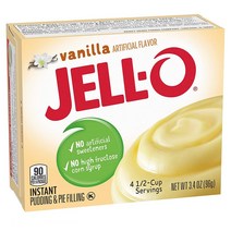 JELL-O Pudding & Pie Filling 젤로 인스턴트 푸딩 파이 필링 바닐라맛 96g 6팩, 6개
