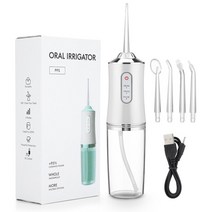 물치실 치간 세정기 워터 치실 픽 무선 구강 세척기 가정용 스케일링 강력한 치과 제트 flosser 입 휴대용 치아 미백 치과 청소 건강, 흰색 구강 세정기