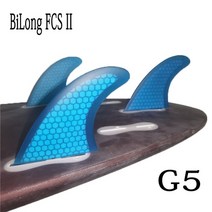 서핑 BiLong-FCS II 서핑 보드 지느러미 스러스터 3 개 세트 G5 유리 섬유 벌집 탄소섬유 M 사이즈 핀 퀼, 06 파란