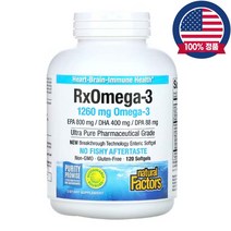 네추럴팩터스 Rx 오메가3 630mg EPA DHA DPA 120정, 630mg 120정