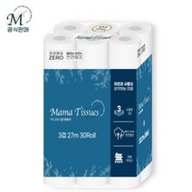 [KT알파쇼핑]부드럽고 먼지없는 3겹 두루마리 롤화장지 마마티슈 27m 30roll, 사용자등록