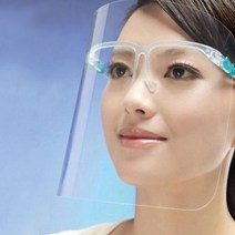 대한민국기획1팀 안경형 페이스쉴드 2개입 투명 안면 보호 비말 차단 마스크, 1개, 2매입