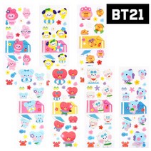 방탄 BT21 최애 캐릭터 스티커 덕후 다꾸 폴꾸 2개, 타타