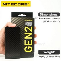NITECORE NB10000 GEN2 V2.0 휴대 보조베터리 휴대용 Poverbank 10000mAh 탄소 섬유 PDQC3.0 18W 빠른 충전 아이폰 Xiaomi104138, Black