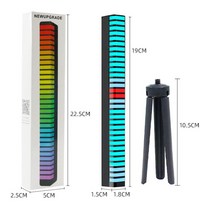 led 음악 스펙트럼 뮤직 오디오 뮤직 반응 등 동기화, 앱 컨트롤+버튼 포함 블랙 코드+충전 듀얼