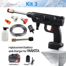 30bar 무선 고압 세차 세탁기 건 20004000mah 거품 발생기 물총 스프레이 클리너 makita 18v 배터리, 협력사, 주황색