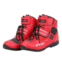 발목 보호 오토바이 부츠 모토 슈즈 스피드 조인트 장비 레이싱 블랙 레드 화이트, 40, A005-Red