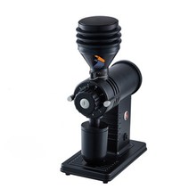 자동계량기 소분기 분말기계 60mm 합금 티타늄 플랫 버 150g 공기 박동 호퍼 전기 커피 콩 그라인더 10 레벨 조정 가능한 espersso 연삭기, 검은색, 220v, 우리를