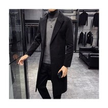 가을/겨울 뉴 영국 스타일 솔리드 중간 길이 남성 모직 자켓 슬림 피트 트렌치 코트 비즈니스 오버 S-4XL