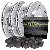 Hart Brakes Front Rear and Rotors Kit |Front Brake Pads| Semi Metallic Pads |fits 2004-2008 Ford F-1