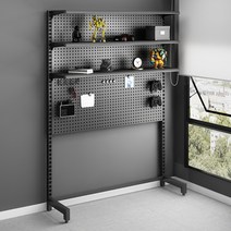 철제구멍선반 앵글 조립식 메탈 창고 진열대 랙, 강화블랙-126x39x195 액세서리 포함