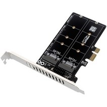 M.2 sata-pcie 어댑터 카드 듀얼 디스크 어레이 RAID 확장 pciex1-ngff SATA6G 라이저 1 개, 01 Black