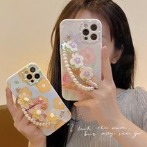 감성 플라워 페인팅 유화 체인 스트랩 아이폰 케이스 12 13 pro max