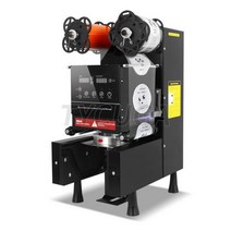 전자동 컵 실러 밀크 티 샵 플라스틱 종이 씰링 기계 비즈니스용 전기 버블 필름 220V 9/9 cm, Sealer Black, EU 플러그