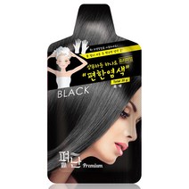 바람 BARAM ) 편한염색 간편 뿌리 흰머리 새치 펴난염색 샴푸염색약 한방염색약 (5매 구매시 마스크 증정), 블랙, 1매