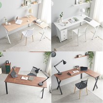 하이앤드리 티밍 1600 코너형 E0 공부방 서재 L자형 학생 기역자 ㄱ자 책상 단품, 올화이트(우측)