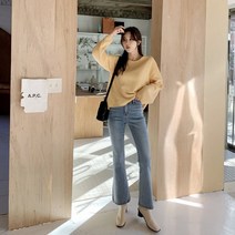코지23 / 여자 여친룩 여리핏 미니멀 기본 V넥 니트티셔츠