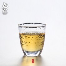 유리 해머 무늬 찻잔 쿵푸 다도 찻잔 가정 차 세트 유리 컵 일본 육각 망치 무늬 컵, NONE, 색상 분류: 그라데이션 싱글 컵
