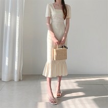 L.HOUSESTORE세일 여름 린넨 브이넥 슬림 심플 원피스 아이보리 원피스하객룩 여성의류쇼핑몰 트위드원피스