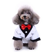HALOKAIYA 애완동물 드레스 강아지 양복 연미복 결혼 예복 중/소형견 고양이 나비넥타이 넥타이 멋지다 복장-01
