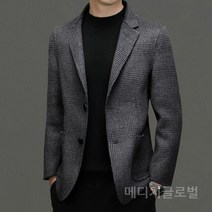 남성 두꺼운 울 블레이저 재킷 더블 버튼 캐주얼 자켓 중년 40대 50대 아빠 선물