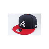 뉴에라 950 기본 스냅백 모자 캡 MLB 애틀랜타 브레이브스 네이비 블루 레드 성인 남성