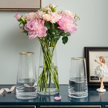 북유럽풍 인테리어 화병 꽃병 투명화병 유리화병 뭉특한, 소형(투명)