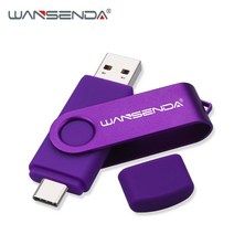 새로운 WANSENDA USB 3.0 유형 C USB 플래시 드라이브 OTG 펜 드라이브 512GB 256GB 128GB 64GB 32GB 16GB USB 스틱 2 인 1 고속, 보라색