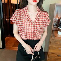 루나걸 루앙 체크 블라우스