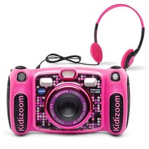 VTech Kidizoom 듀오 5.0 디럭스 디지털 셀카 카메라 MP3 플레이어 및 헤드폰 포함 블루, Pink_Selfie Camera